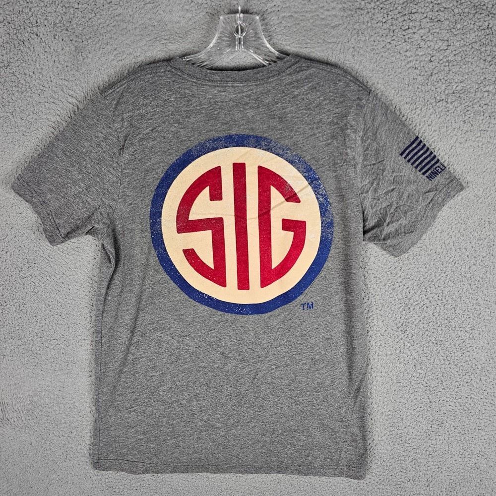 Nine Line Apparel T-Shirt Mens M Gray Sig Sauer Graphic Short Sleeve Tee